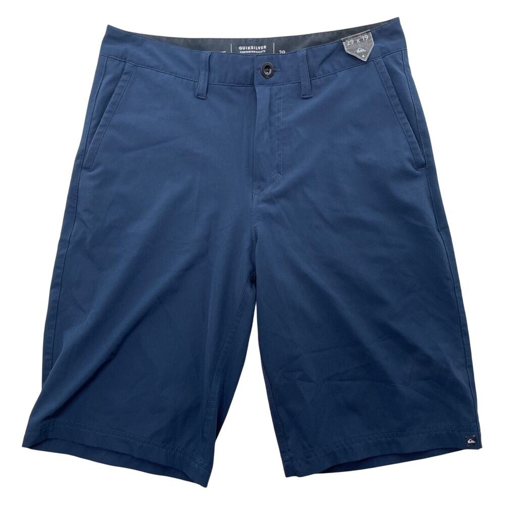 Quiksilver Board Shorts 29 Navy Blue Amphibian Dryflight Water Repellent 19"